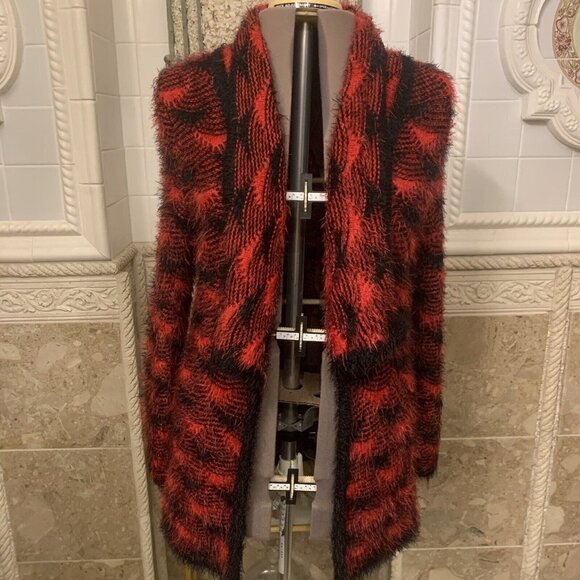 Investments. Size Medium but Oversized. Fuzzy Open Front Sweater. B17 - Picture 1 of 5